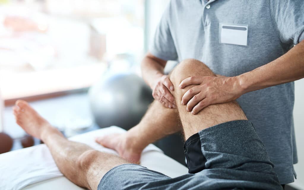 Person receiving quad pain treatment