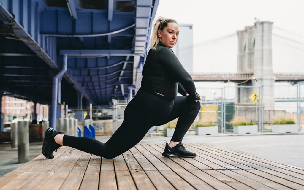 Person stretching their quadriceps