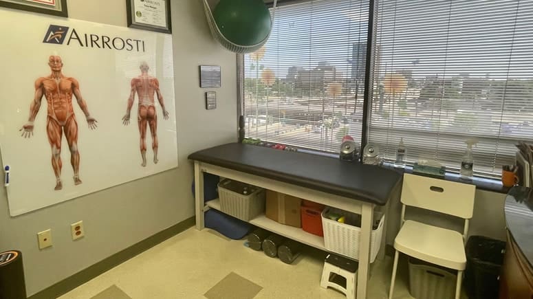 The recovery room at Airrosti Uptown Wellness Center where patients will learn their customized physical care routines.