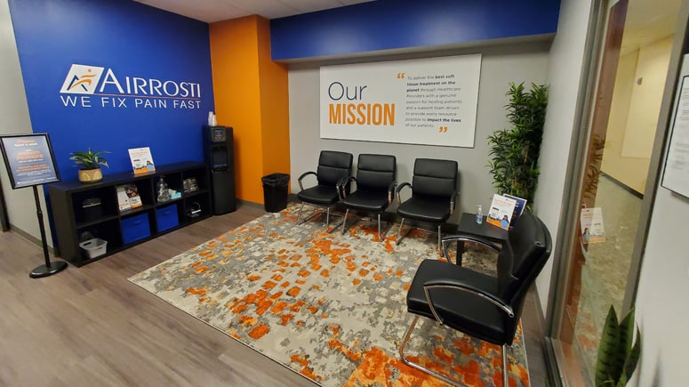 a photo of the inside of the lobby at Airrosti West Plano