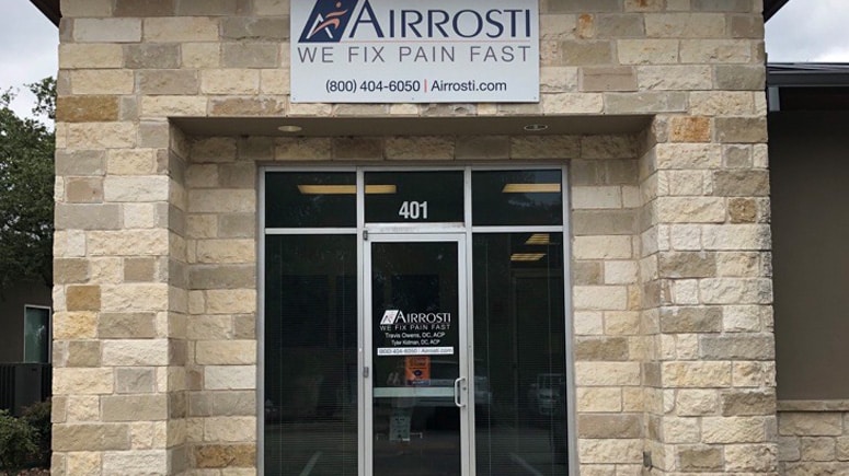The front entrance to Airrosti Schertz in Schertz, Texas, just north of San Antonio.