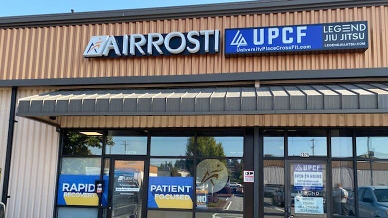 An exterior view of Airrosti Tacoma in Tacoma, Washington.