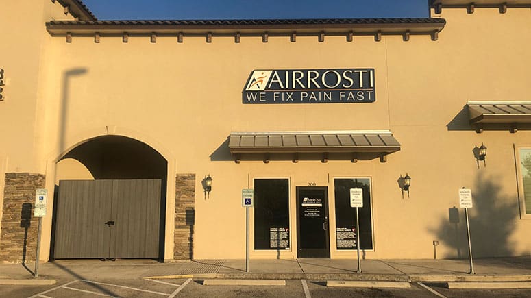 The building exterior at Airrosti Boerne in the Texas Hill Country, north of San Antonio.