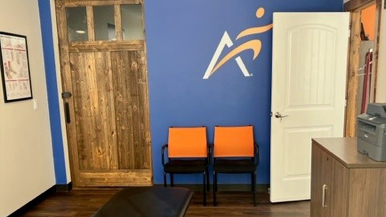 The waiting area inside Airrosti Tomball in Tomball, Texas.