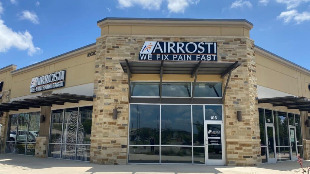 A view of the building exterior of Airrosti Bulverde Rd at 1604, conveniently located just north of San Antonio, TX.
