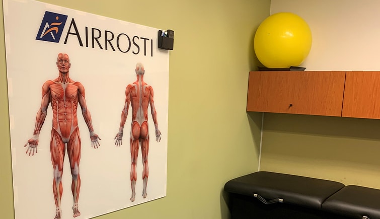 The treatment room at Airrosti Tysons where patients will learn their personalized care routines for long term physical health