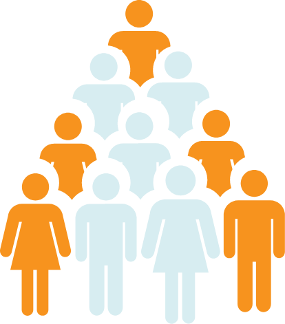 People forming a pyramid icon