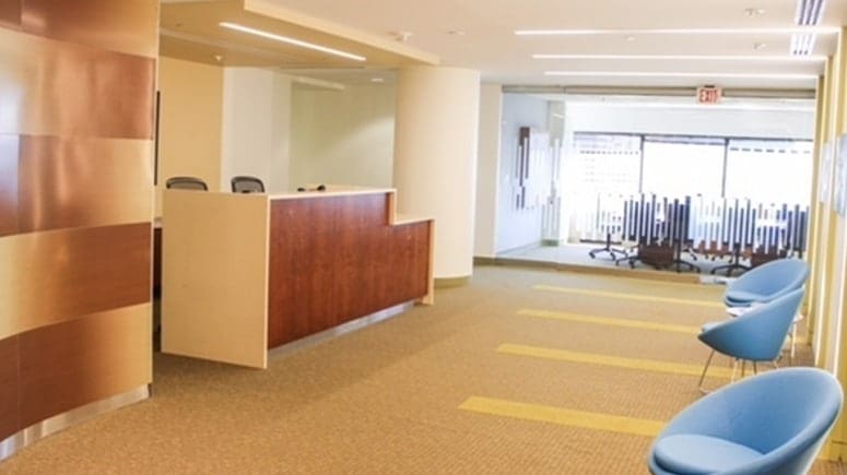 An view of the lobby inside Airrosti Tyson in McLean, Virginia.