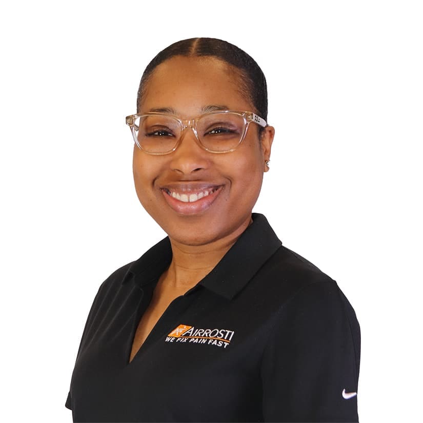 a professional headshot of Courtney Guy-Barnett DC and Airrosti Certified Provider