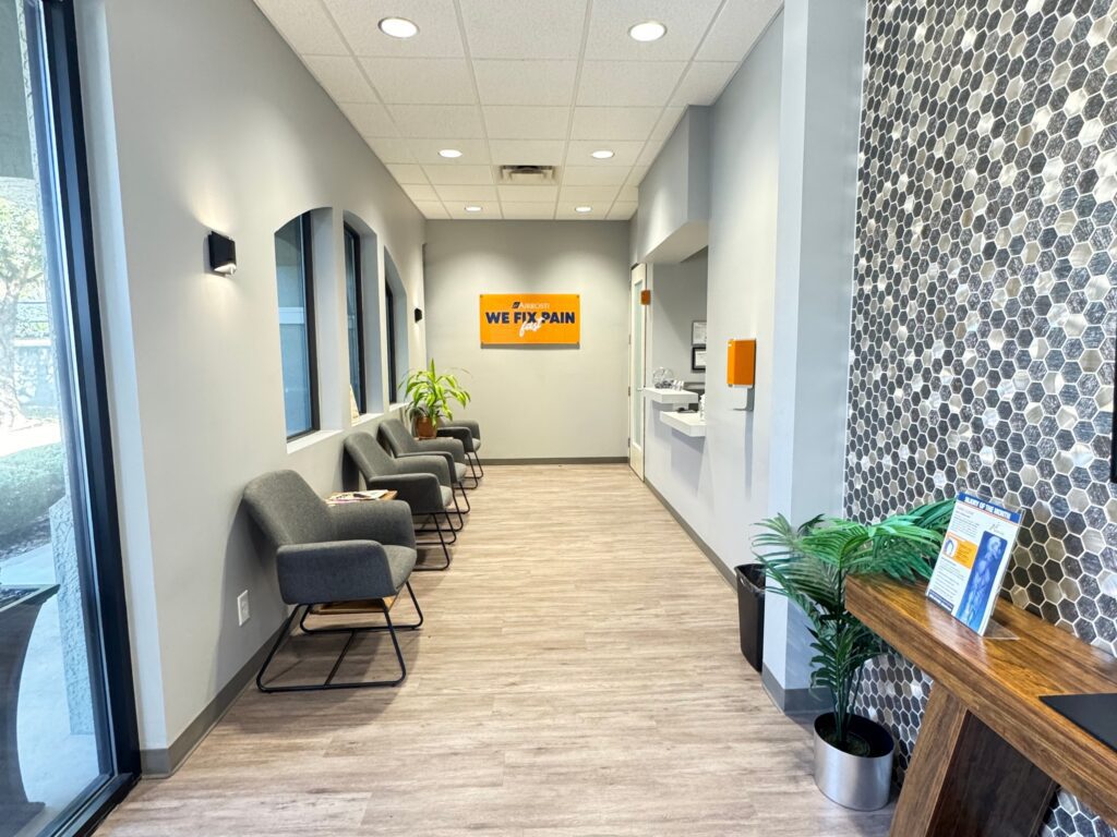 Hallway and waiting area at Airrosti Stone Oak