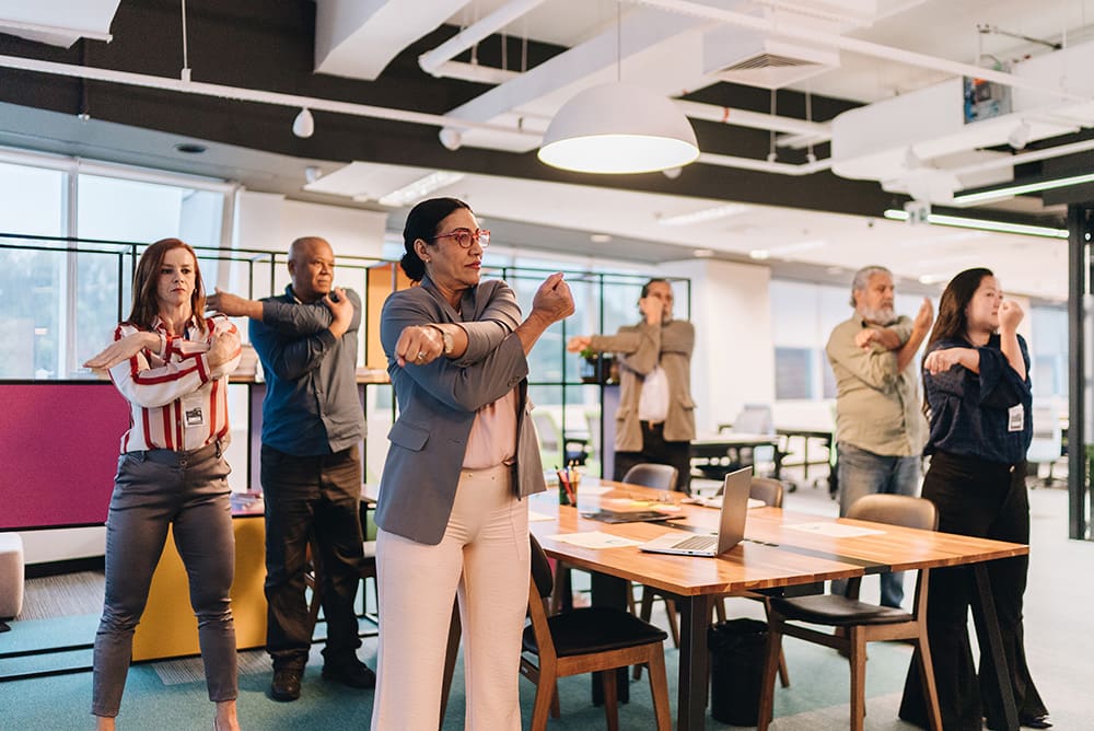 Business people on an active break at the office