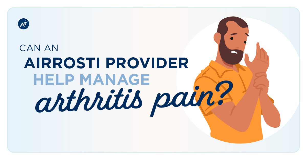 Can an Airrosti Provider Help Manage Arthritis Pain character holding wrist