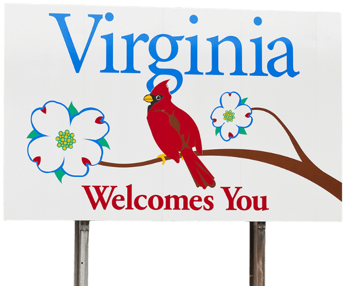 Virgina State Welcome Sign